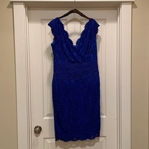 Tadashi Shoji Dress-Cut # 36121- Royal Blue Lace, Size 14, EUC